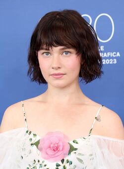Cailee Spaeny at the Priscilla photocall during the Film Festival in Venice